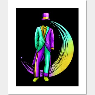 Men Costume With Hat For Mardi Gras Posters and Art